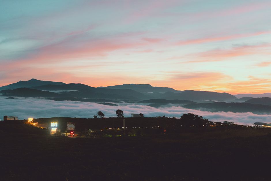 langbiang mountain clouds